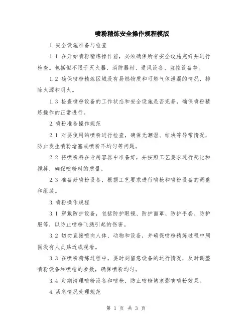喷粉精炼安全操作规程模版