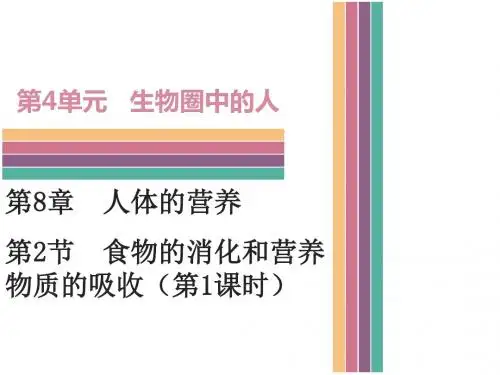 (新)北师大版七年级生物下册8.2 食物的消化和营养物质的吸收(共80张PPT)