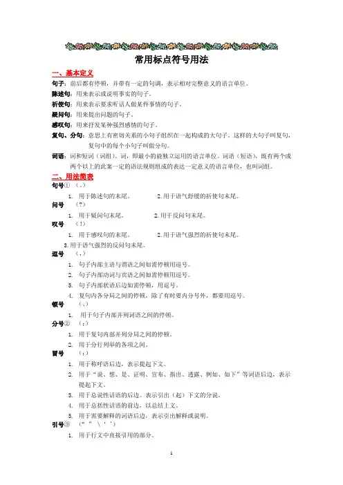 常用标点符号用法
