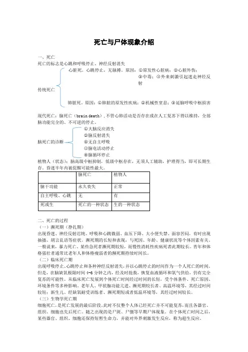 死亡与尸体现象介绍