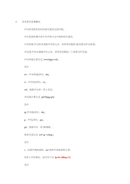 声压及声功率