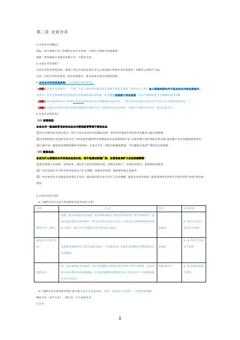 自考高级财务会计第二章企业合并