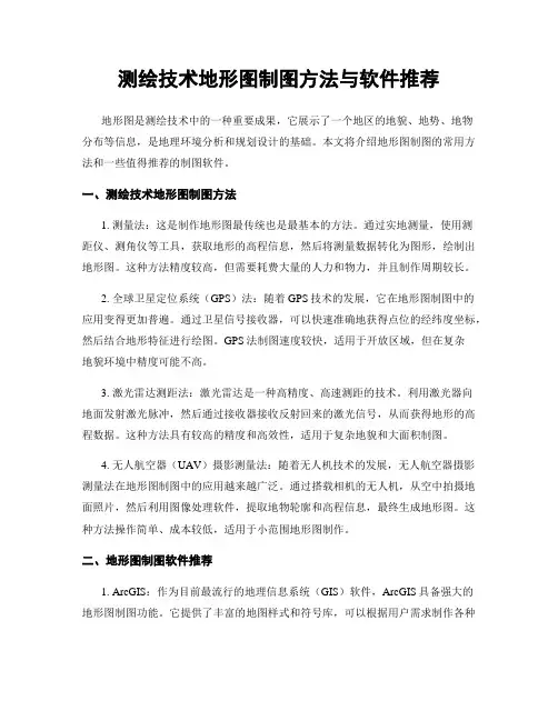 测绘技术地形图制图方法与软件推荐