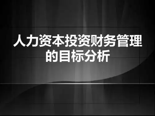 人力资本投资财务管理的目标分析-PPT文档资料