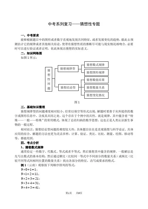 中考系列复习——猜想性专题-北师