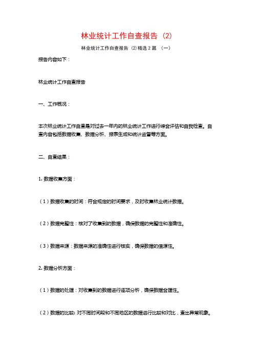 林业统计工作自查报告 (2)2篇