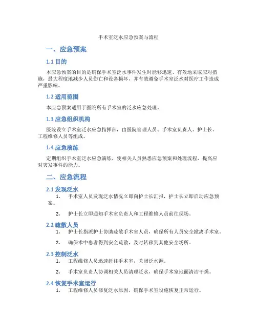 手术室泛水应急预案与流程