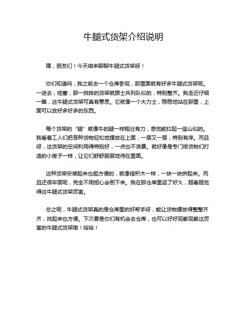 牛腿式货架介绍说明