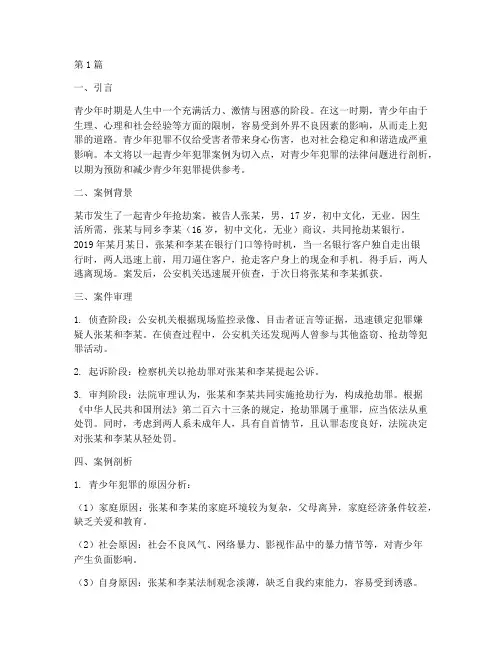 青少年犯罪法律案例剖析(3篇)