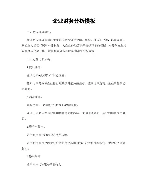 企业财务分析模板