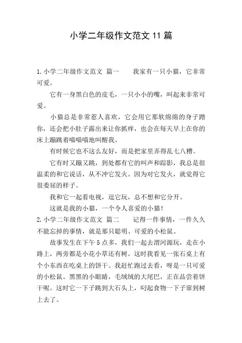 小学二年级作文范文11篇