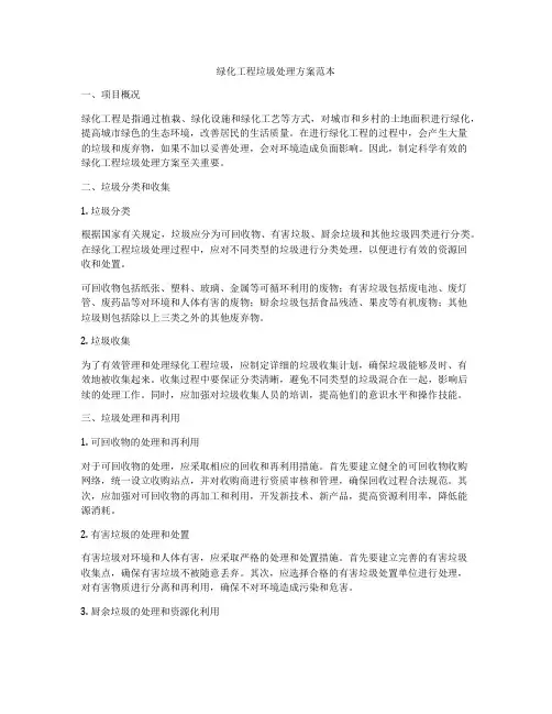 绿化工程垃圾处理方案范本