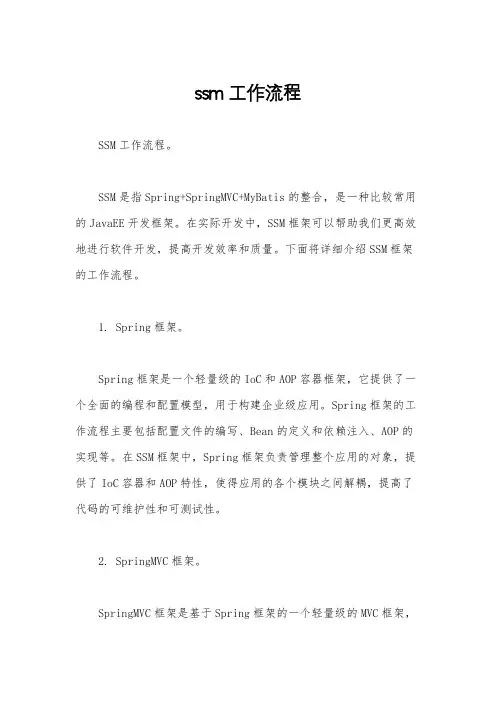 ssm工作流程