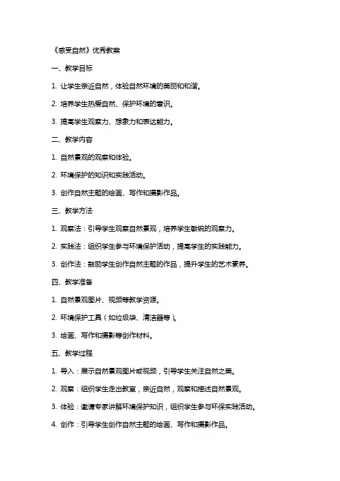 《感受自然》的教案