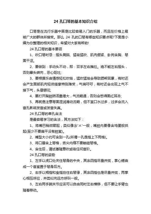 24孔口琴的基本知识介绍