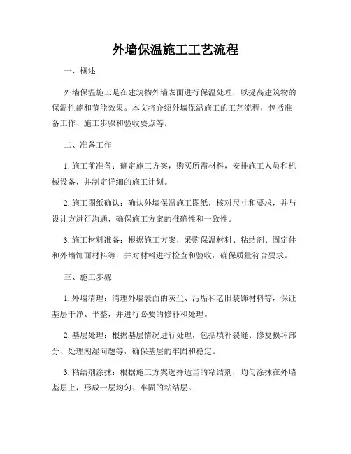 外墙保温施工工艺流程