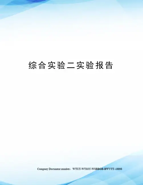 综合实验二实验报告
