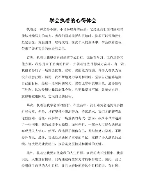 学会执着的心得体会