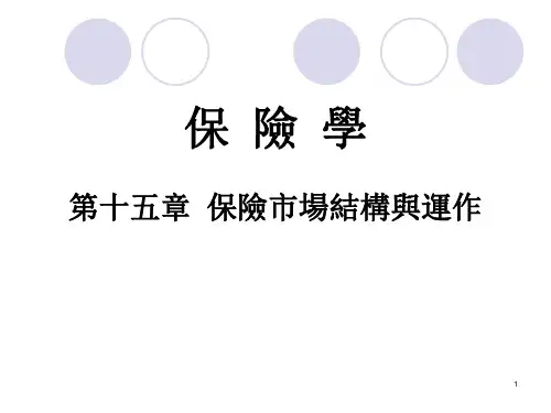 保险学课件-保险市场结构与运作