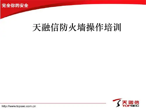 天融信防火墙操作培训