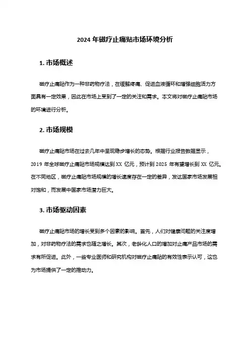 2024年磁疗止痛贴市场环境分析