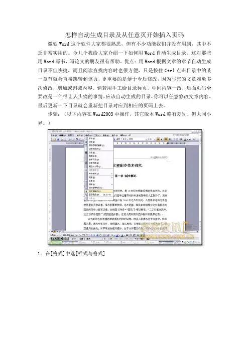 目录与页码编排技巧