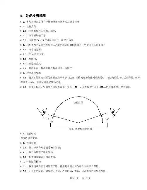 欧标外观目视检验规程