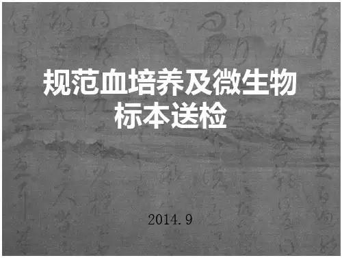 规范血培养及微生物标本送检 