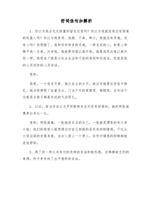 好词佳句加解析