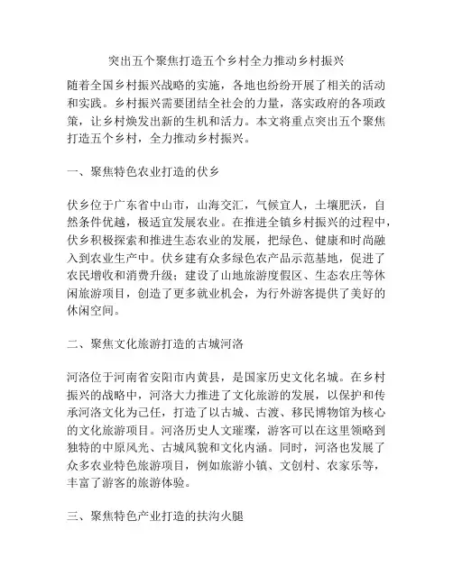 突出五个聚焦打造五个乡村全力推动乡村振兴