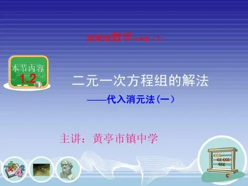 第一章 代入消元法(一)(共14张幻灯片)