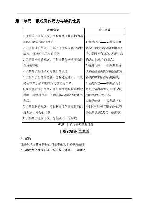 2020版新一线高考化学苏教版一轮复习讲义：第2部分选修物质结构与性质第2单元微粒间作用力与物质性质含答案