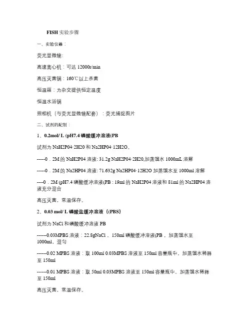 荧光原位杂交FISH实验步骤与方法