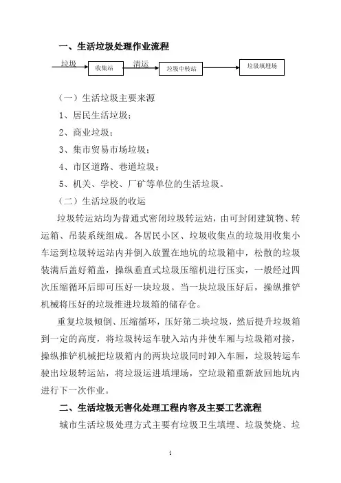 城市生活垃圾收集及处理流程