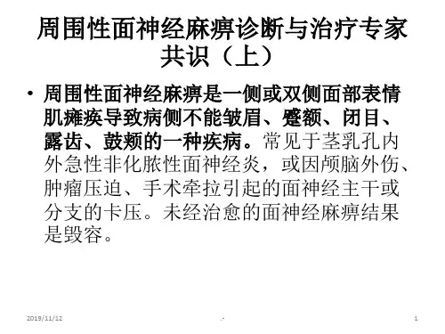 周围性面神经麻痹诊断与治疗PPT课件