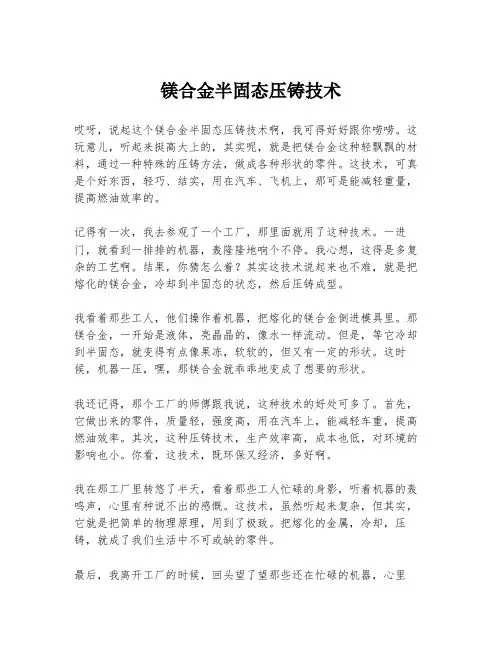 镁合金半固态压铸技术