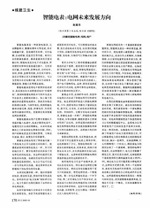智能电表：电网未来发展方向