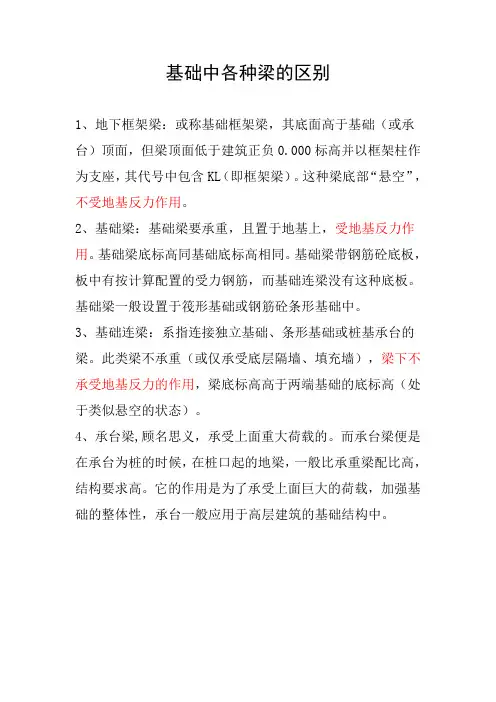 基础各种梁区别
