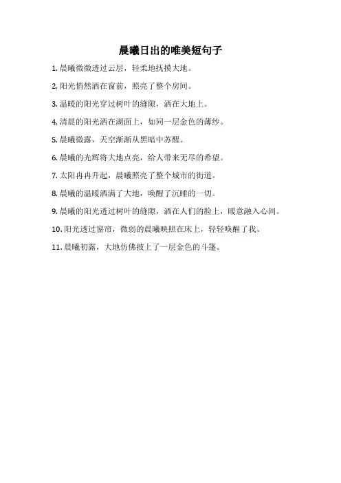 晨曦日出的唯美短句子