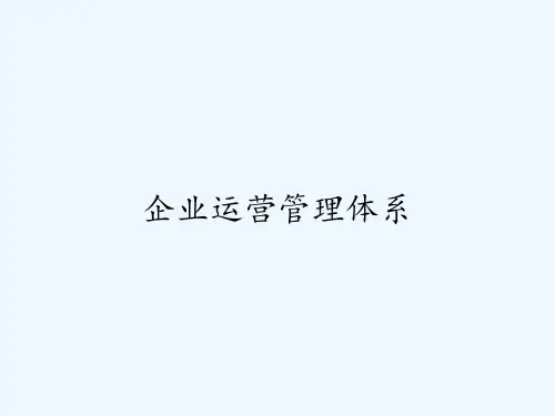 企业运营管理体系