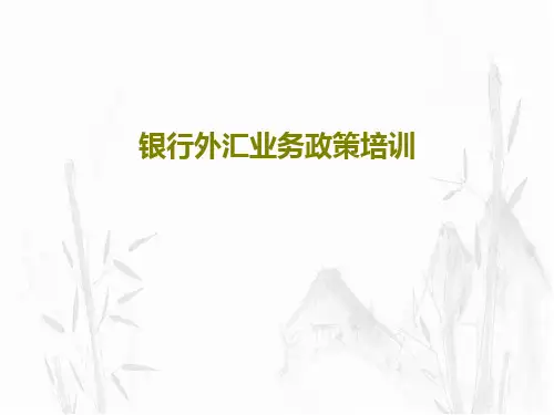 银行外汇业务政策培训40页PPT