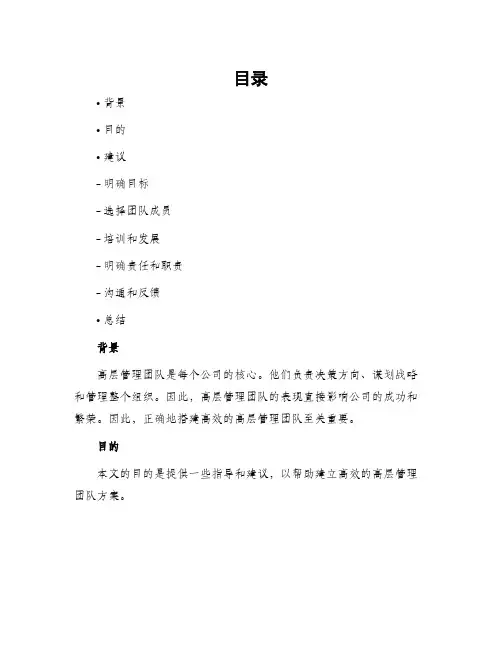 高层管理团队方案
