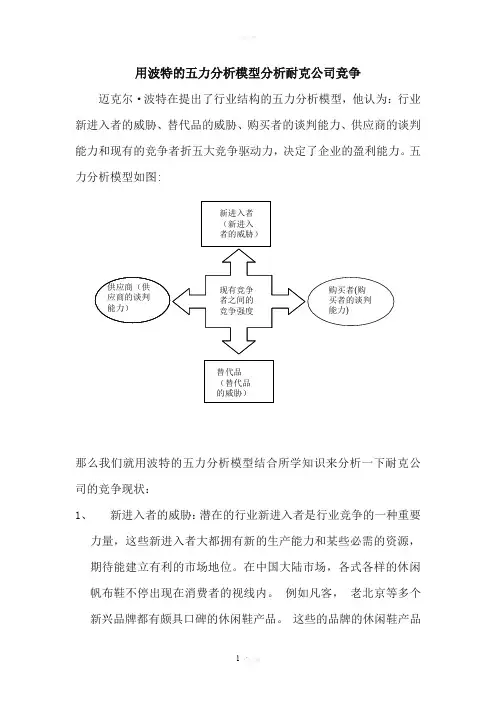 耐克公司五力分析
