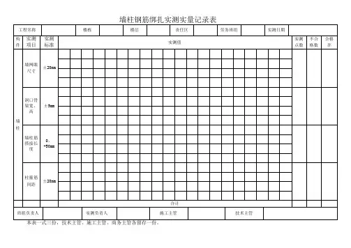 工程实测实量全套验收表格