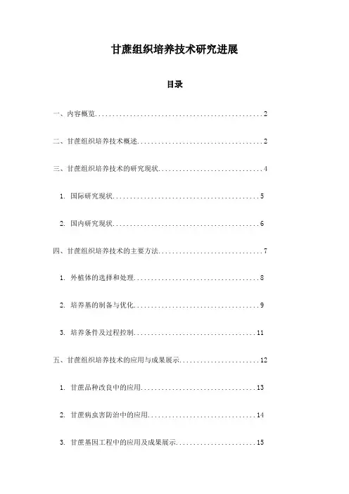 甘蔗组织培养技术研究进展