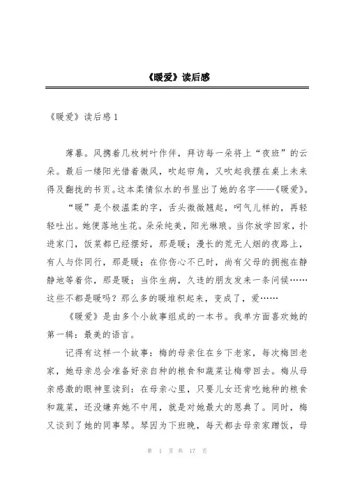《暖爱》读后感