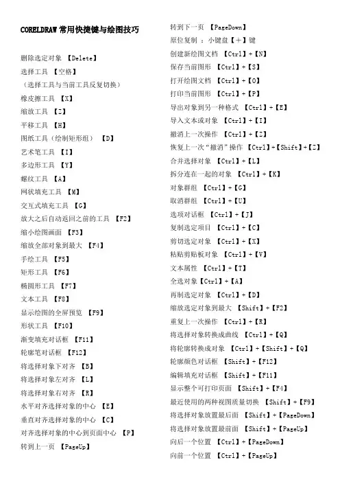 CDR常用快捷键与绘图技巧
