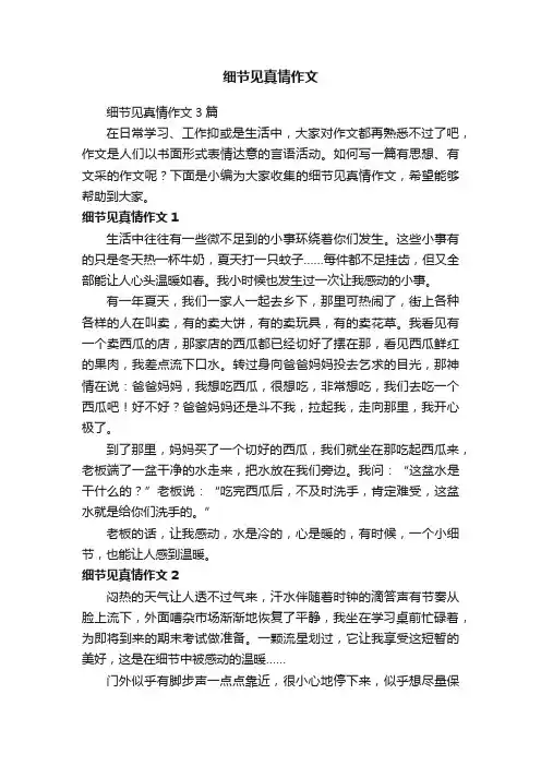 细节见真情作文