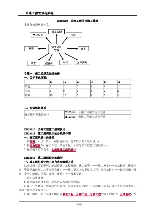 二级建造师公路工程管理与实务-公路工程项目施工管理(讲义)