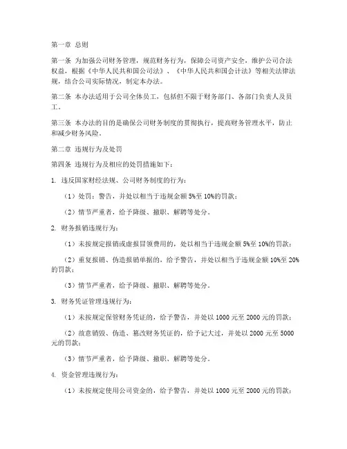 财务管理制度处罚办法